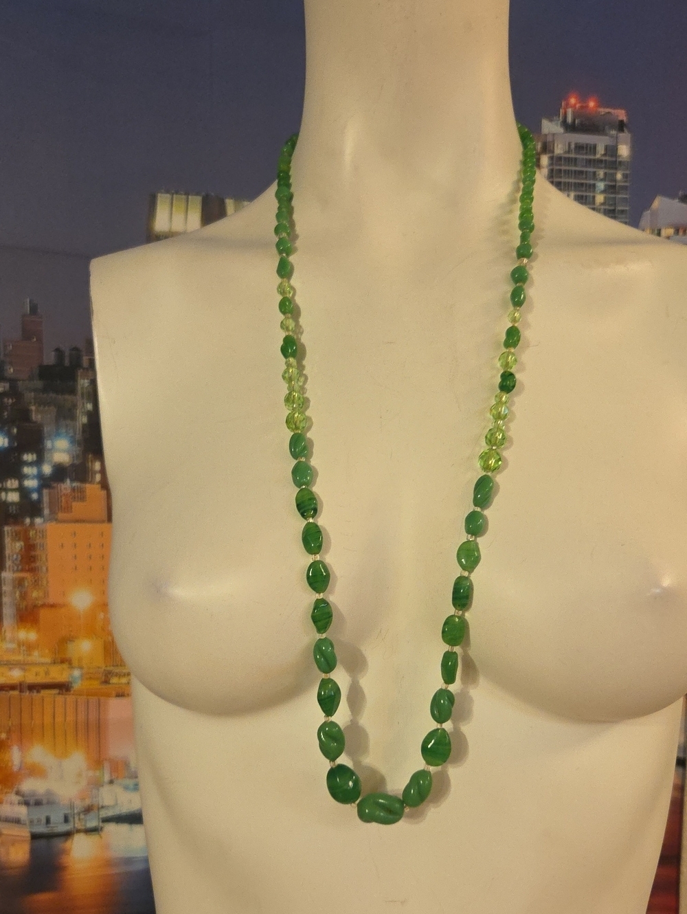 5-Piece Summer & St. Patrick's Day Necklace Lot – Green, Pearl, Amber &  Purple